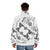 Dimensional superhero puffer jacket with cinematic superhero graphic design - men back