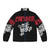 Caiman puffer jacket featuring a scaly design inspired by the anime Dorohedoro