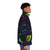 Caiman puffer jacket featuring a scaly design inspired by the anime Dorohedoro - men side right
