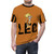 Image of a stylized leo mermaid graphic t-shirt design - men front