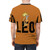 Image of a stylized leo mermaid graphic t-shirt design - men back