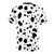 A t-shirt featuring a vibrant dalmatian print design, perfect for dog lovers. - Back