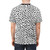 Dalmatian-inspired spotted pattern black and white t-shirt with a modern, hand-drawn design - men back