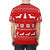Dachshund wearing a cozy Christmas sweater with a festive pattern on a t-shirt - men back
