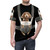 Illustration of a dachshund dog sitting in a baby carrier on a t-shirt - men front