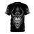Dark occult satanic art design t-shirt with demonic imagery