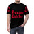 Dreamcatcher-inspired graphic t-shirt with a gothic-style design and decorative text - men front