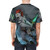 Captivating digital art t-shirt featuring an anthro wolf in a fantasy battle scene. - men back