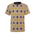Stylized abstract t-shirt design featuring geometric patterns and vibrant colors, inspired by the work of American painter Thomas Downing.