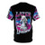 Vibrant t-shirt featuring a magical lazer unicorn design - Back