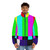 No Signal TV Art Print Puffer Jacket - Vibrant Retro Fashion with Colorful Graphic Design - men front