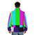 No Signal TV Art Print Puffer Jacket - Vibrant Retro Fashion with Colorful Graphic Design - men back