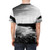 Scenic Asturias landscape t-shirt featuring a view of the beach, cliffs, and cloudy sky - men back
