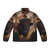 Rustic bison head puffer jacket with bison animal design