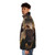 Rustic bison head puffer jacket with bison animal design - men side left