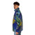 Abstract glass puffer jacket with Chihuly-inspired design - men side left
