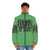 Jungle-inspired puffer jacket with Creedence Clearwater Revival-themed minimal design - men front