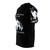Landseer dog design with wine glass on an all-over print t-shirt - men left