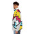 Geometric 80s puffer jacket with vibrant memphis pattern - men side left