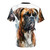 Cute AOP T-shirt featuring a boxer dog design - Back