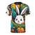 Enchanting t-shirt featuring a playful print of adorable animals in a whimsical, nature-inspired design