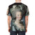 Stylized image of Marie Antoinette, the ill-fated Queen of France, on a high-quality t-shirt. - men back