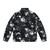 Roses black and white floral puffer jacket - Back