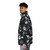 Roses black and white floral puffer jacket - men side left