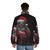 Zombie Santa Claws Puffer Jacket with Spooky Holiday Design - men back