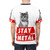 Edgy heavy metal inspired t-shirt design featuring Nic Cage meme and internet cat graphics - men back