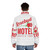 Schitt's Creek inspired Rosebud Motel puffer jacket featuring the rose family - men back