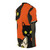 Graphic t-shirt featuring a group of curious, retro-style cats in black, orange, and white colors perfect for Halloween - men right