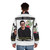 Zak Bagans inspired puffer jacket with black and white aesthetic - men back