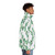 Puffer jacket with a botanical zz plant leaves pattern - men side right