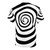 Spiral-patterned t-shirt inspired by the band Motionless In White - Back