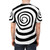 Spiral-patterned t-shirt inspired by the band Motionless In White - men back