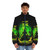 Roronoa Zoro inspired anime puffer jacket featuring the popular character from One Piece - men front