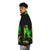 Roronoa Zoro inspired anime puffer jacket featuring the popular character from One Piece - men side left