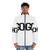Retro 80s style go go puffer jacket with pop music and George Michael/Wham design - men front