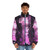 Cyberpunk-style GITS puffer jacket with vibrant color blocking - men front