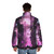 Cyberpunk-style GITS puffer jacket with vibrant color blocking - men back