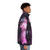 Cyberpunk-style GITS puffer jacket with vibrant color blocking - men side right