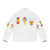 Colorful puffer jacket featuring illustrations of ice cream cones, popsicles, and other summer desserts - Back
