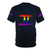 Colorful LGBTQ pride flag with Gemini zodiac symbol on a t-shirt - Back