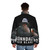 Blue beer drinker puffer jacket with funny drinking saying - men back