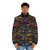 Rock bands classic t-shirt puffer jacket with retro music inspired design - men front