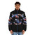 A cozy puffer jacket featuring a bold American flag and bald eagle design - men front