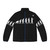 Rock climber evolution graphic on a puffer jacket
