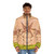 Luffy One Piece character in a colorful puffer jacket - men front