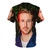 Graphic t-shirt showcasing a striking portrait of acclaimed actor Ryan Gosling. - Back